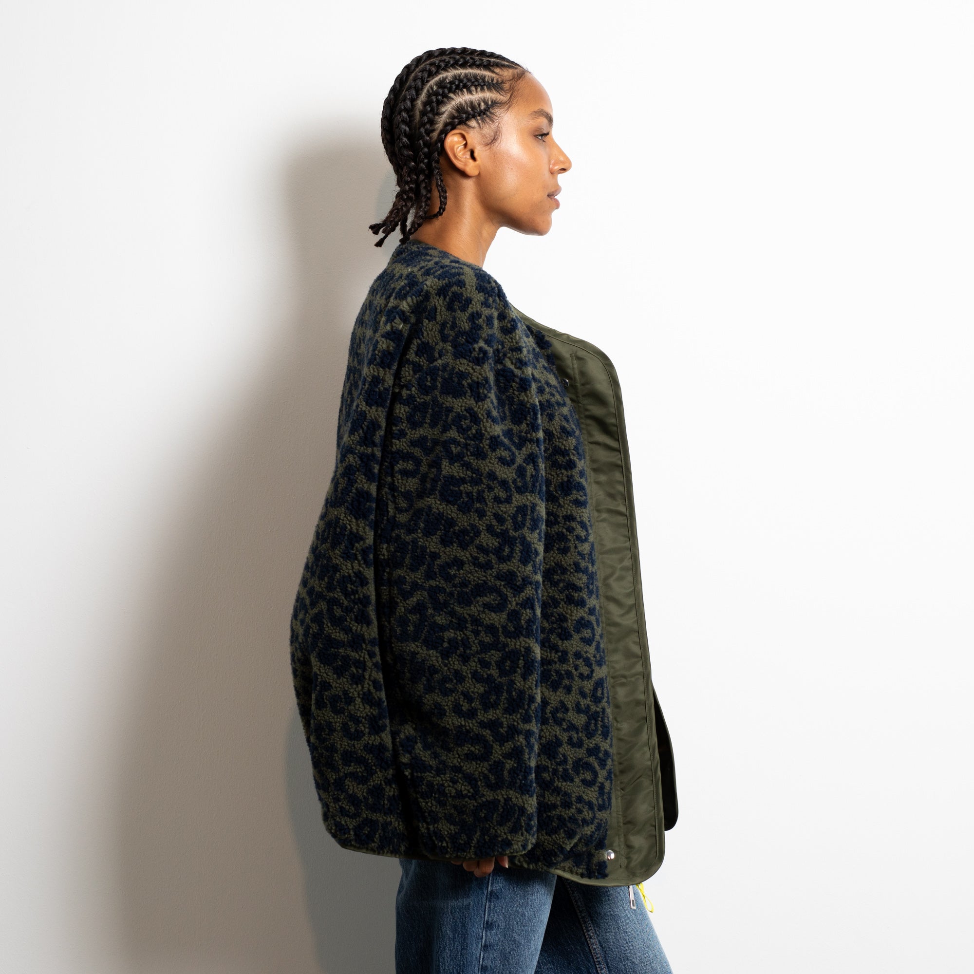 Reversible Bomber Jacket - olive/leo navy-olive - VIVI MARI