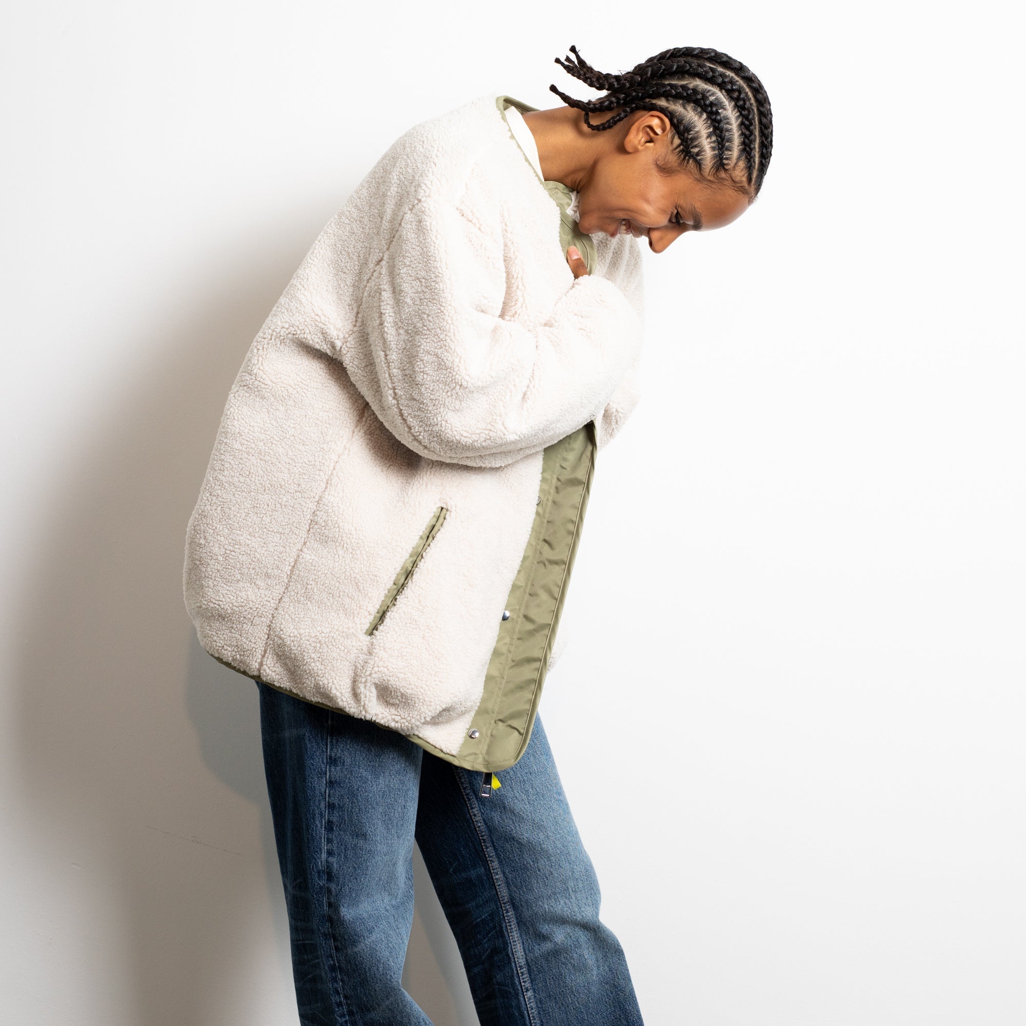 Reversible Bomber Jacket - pale olive/sand - VIVI MARI