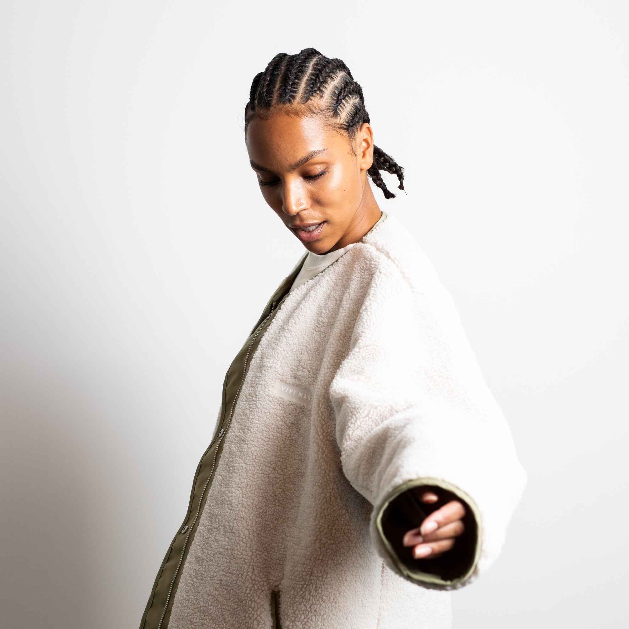 Reversible Bomber Jacket - pale olive/sand - VIVI MARI