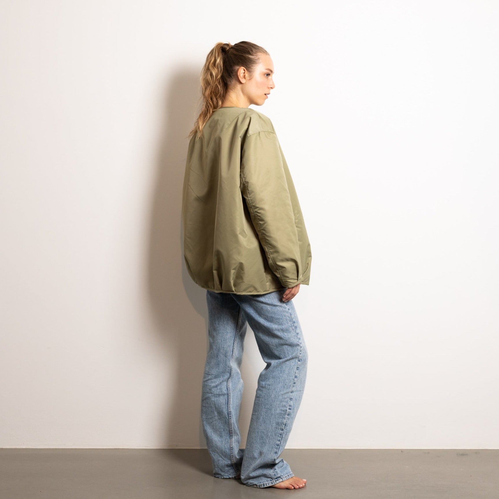 Reversible Bomber Jacket - pale olive/sand - VIVI MARI