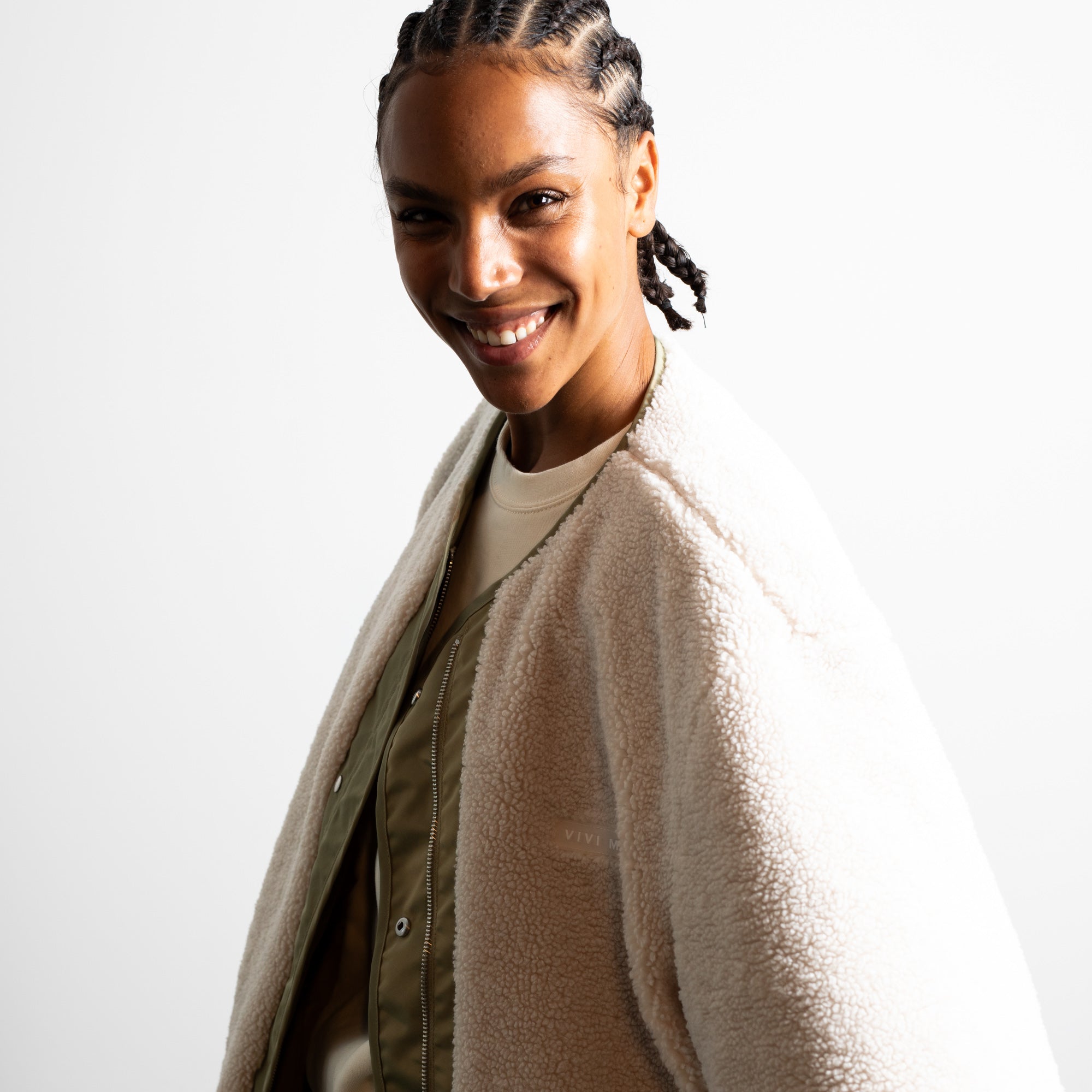 Reversible Bomber Jacket - pale olive/sand - VIVI MARI