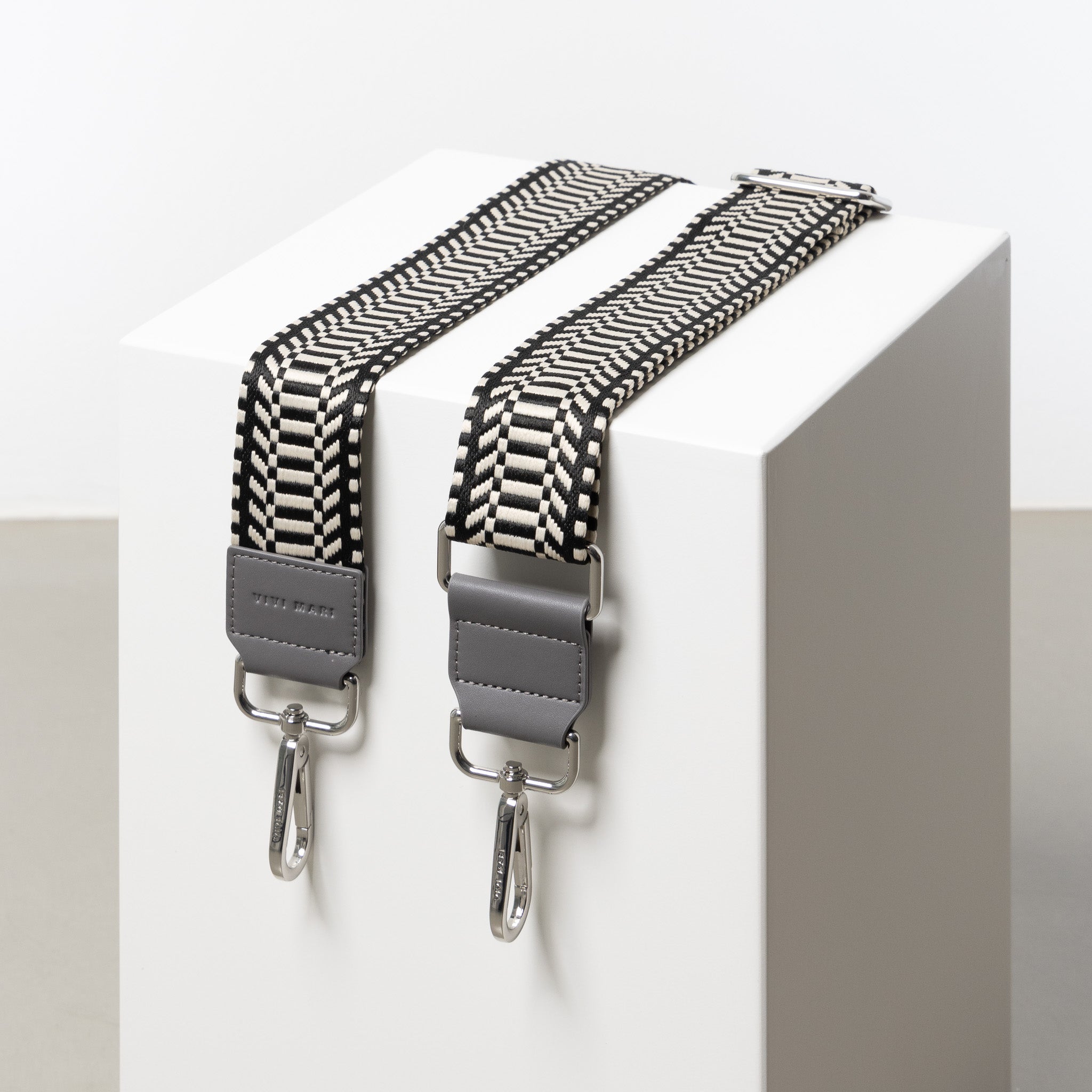 strap ethno black/white - taupe - VIVI MARI