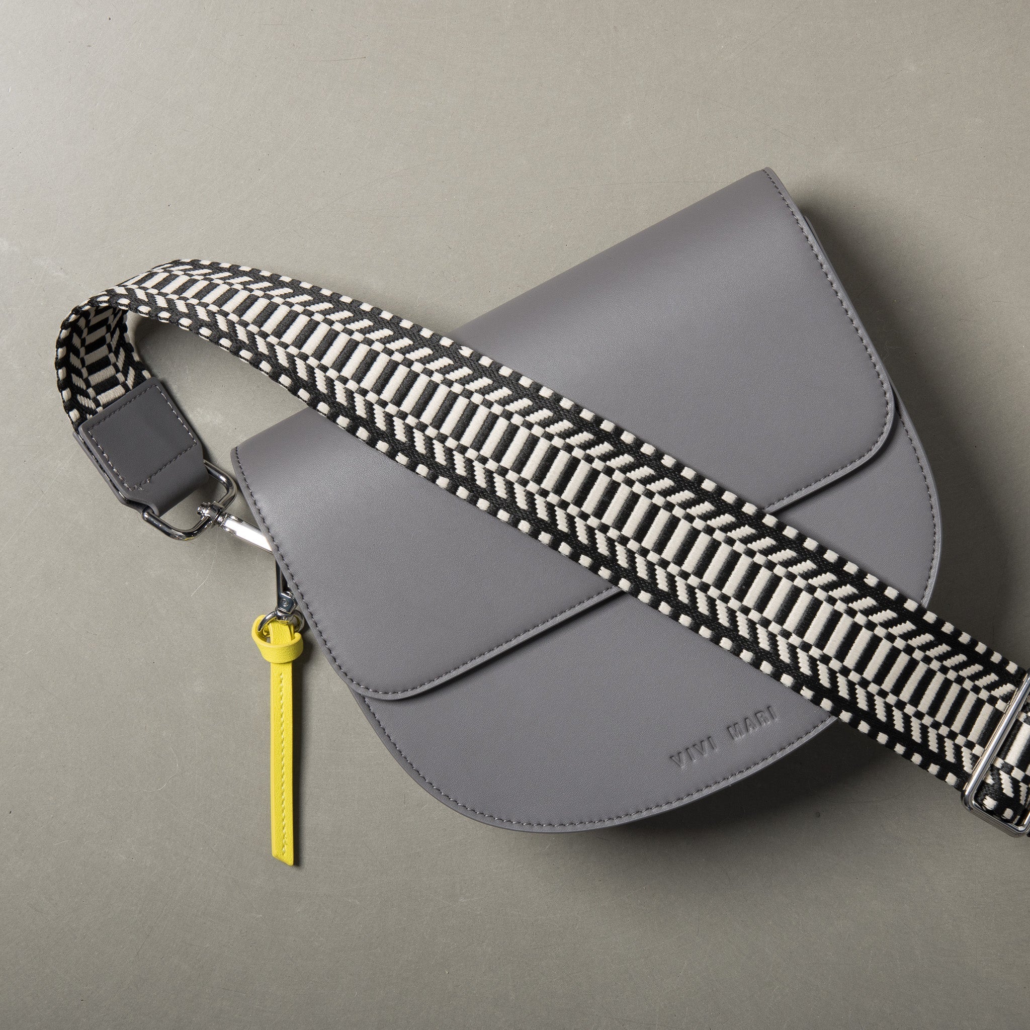 strap ethno black/white - taupe - VIVI MARI