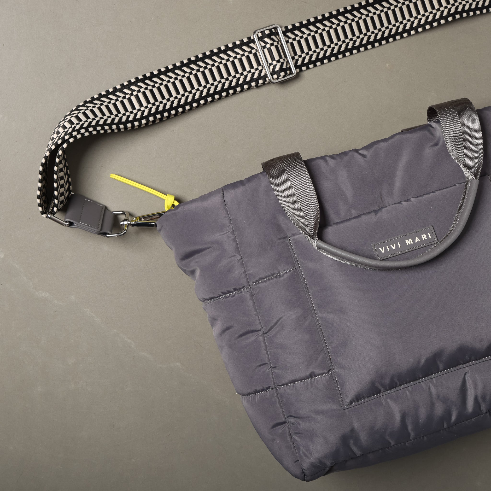 strap ethno black/white - taupe - VIVI MARI