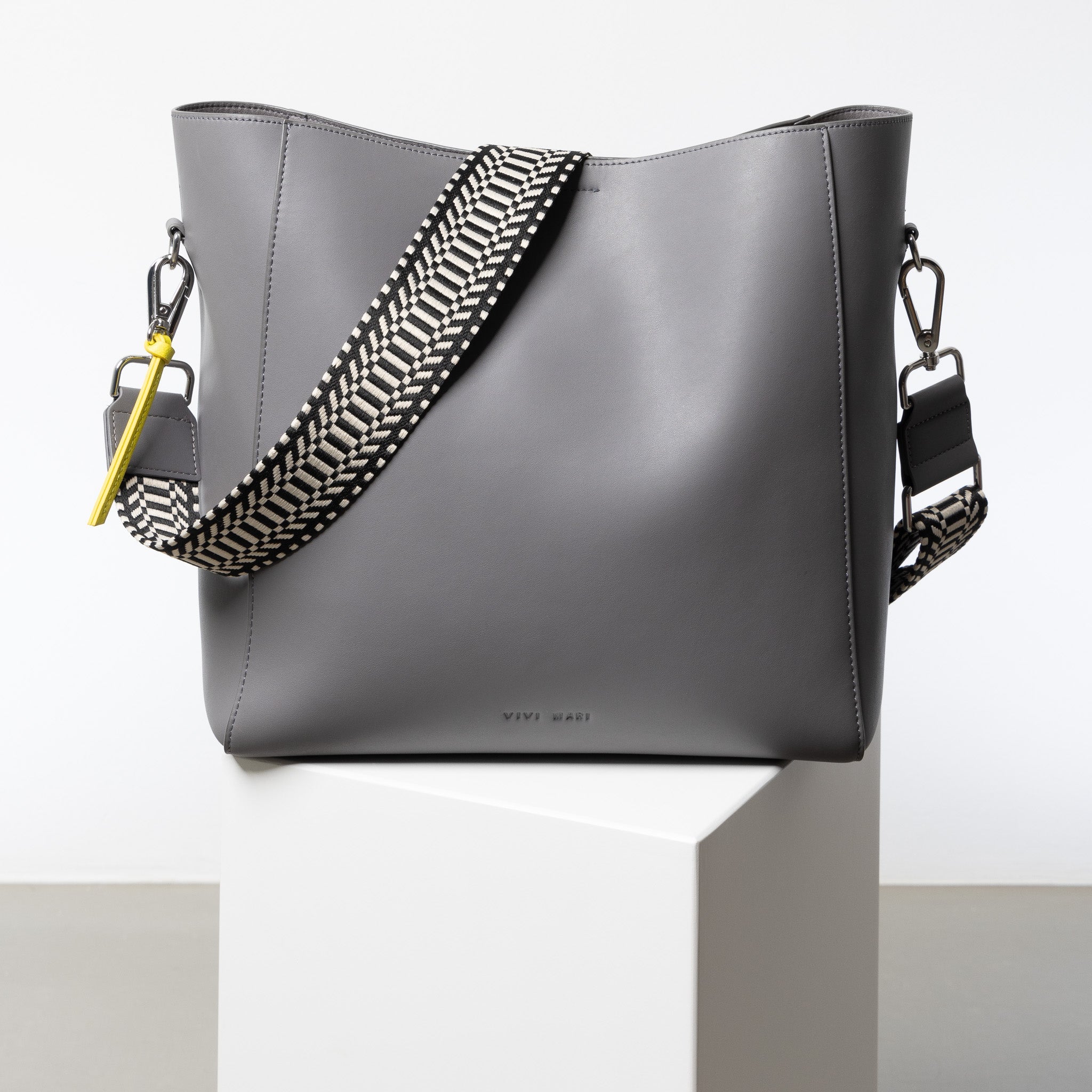 strap ethno black/white - taupe - VIVI MARI