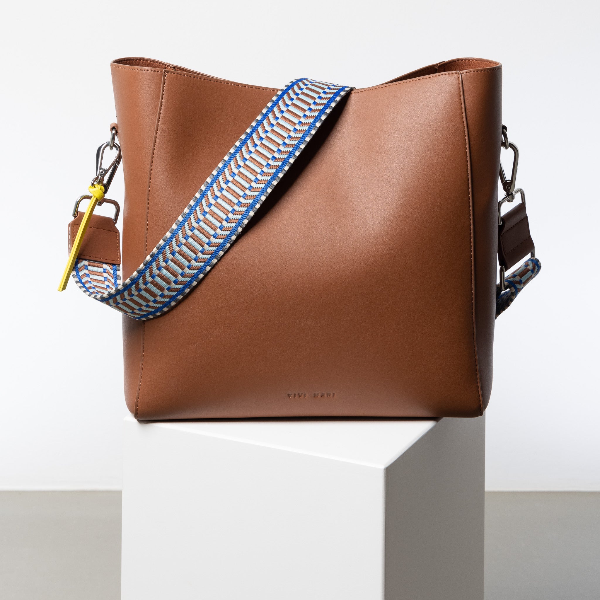 strap ethno multi blue - tan - VIVI MARI