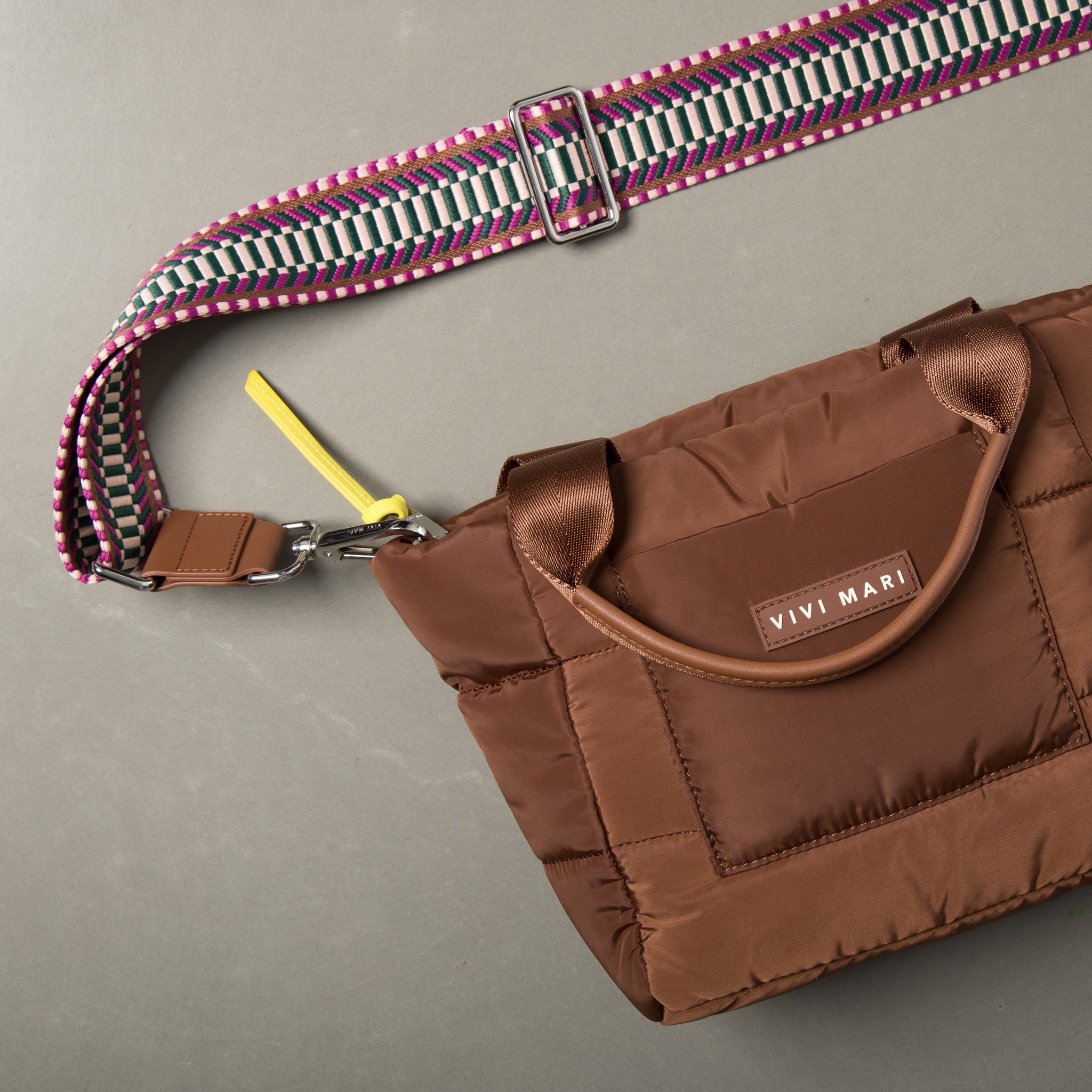 strap ethno multi magenta - tan - VIVI MARI
