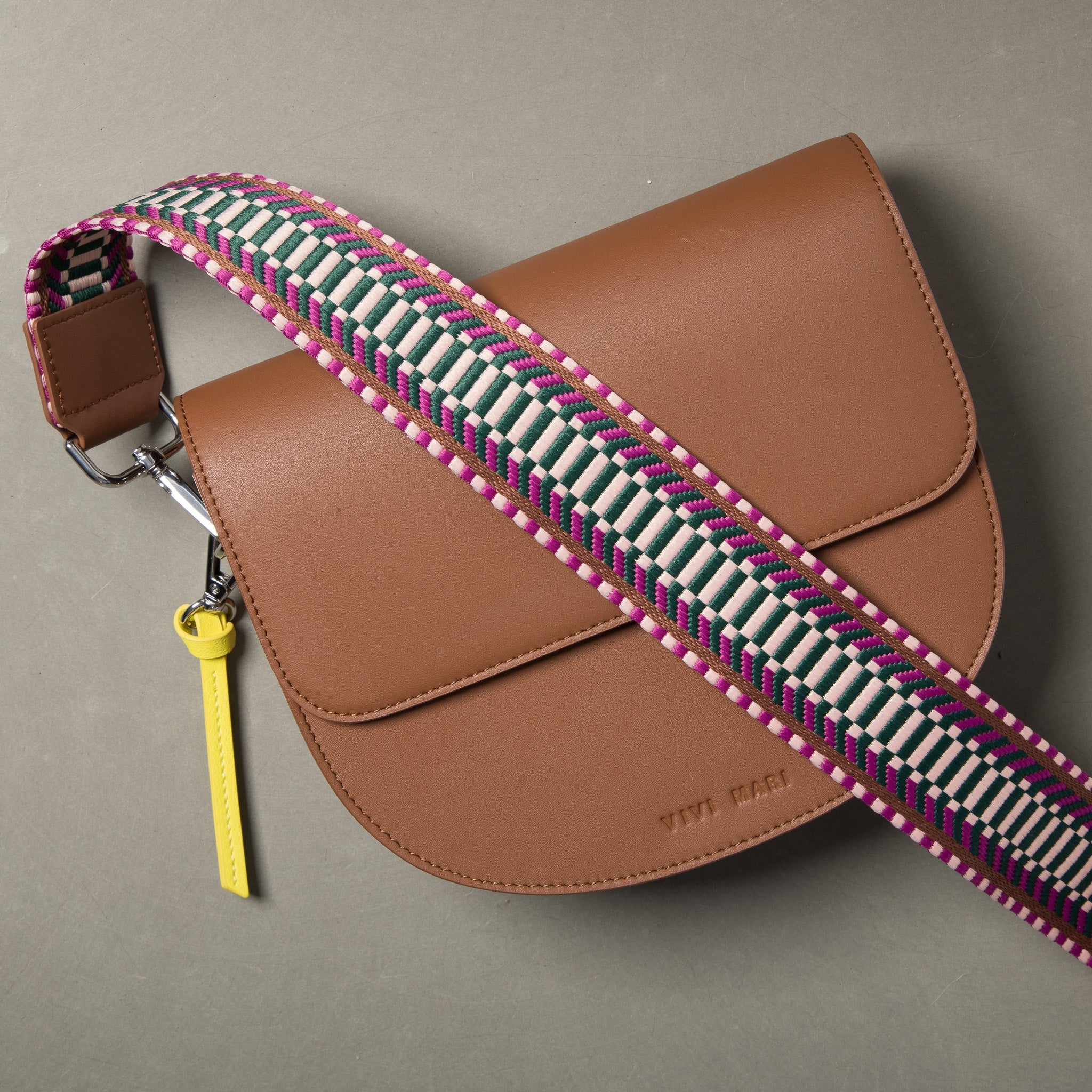 strap ethno multi magenta - tan - VIVI MARI