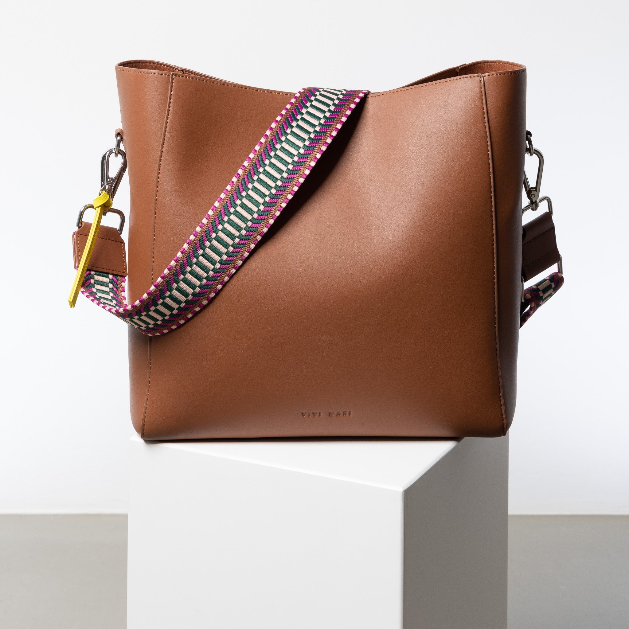 strap ethno multi magenta - tan - VIVI MARI