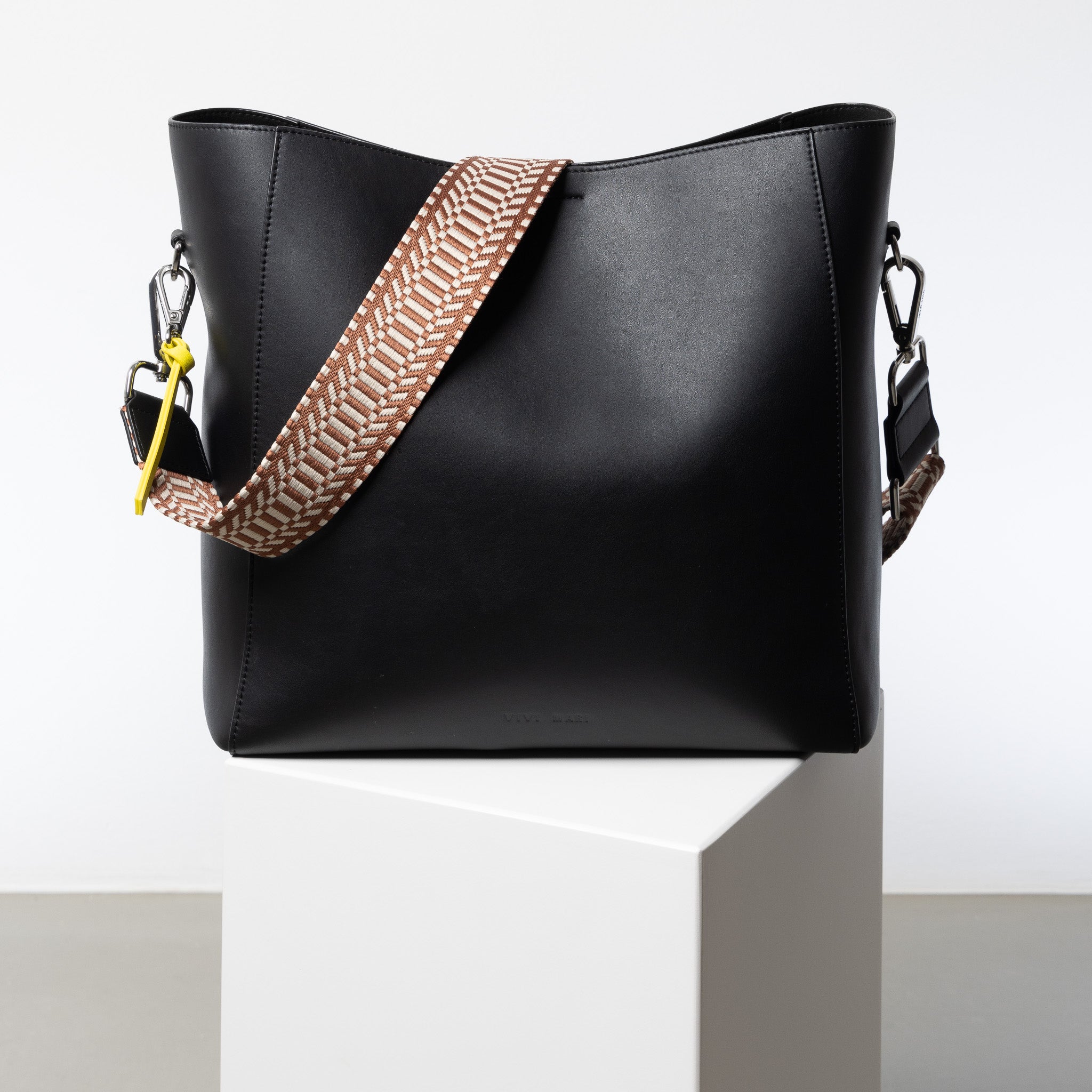 strap ethno tan/white - black - VIVI MARI