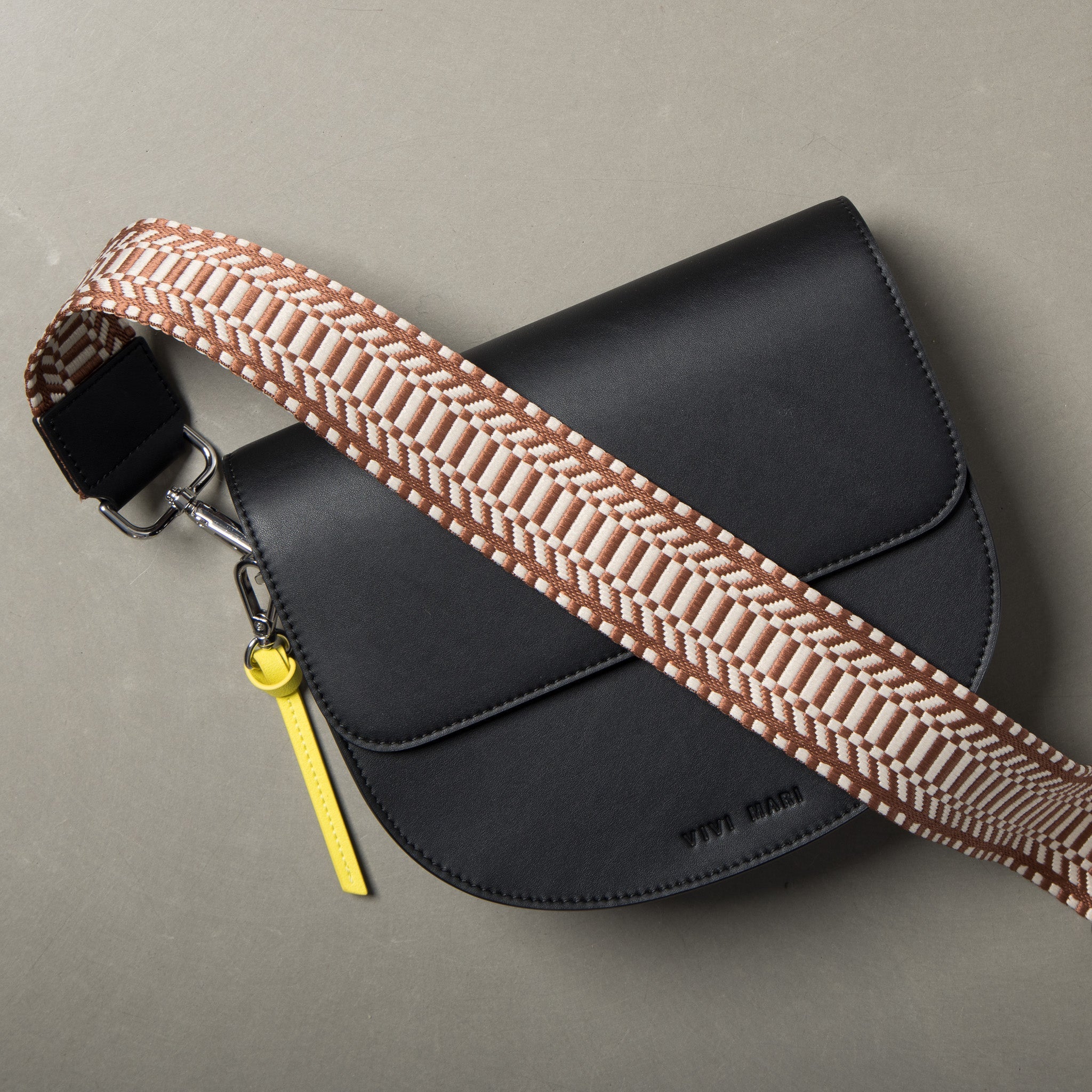 strap ethno tan/white - black - VIVI MARI