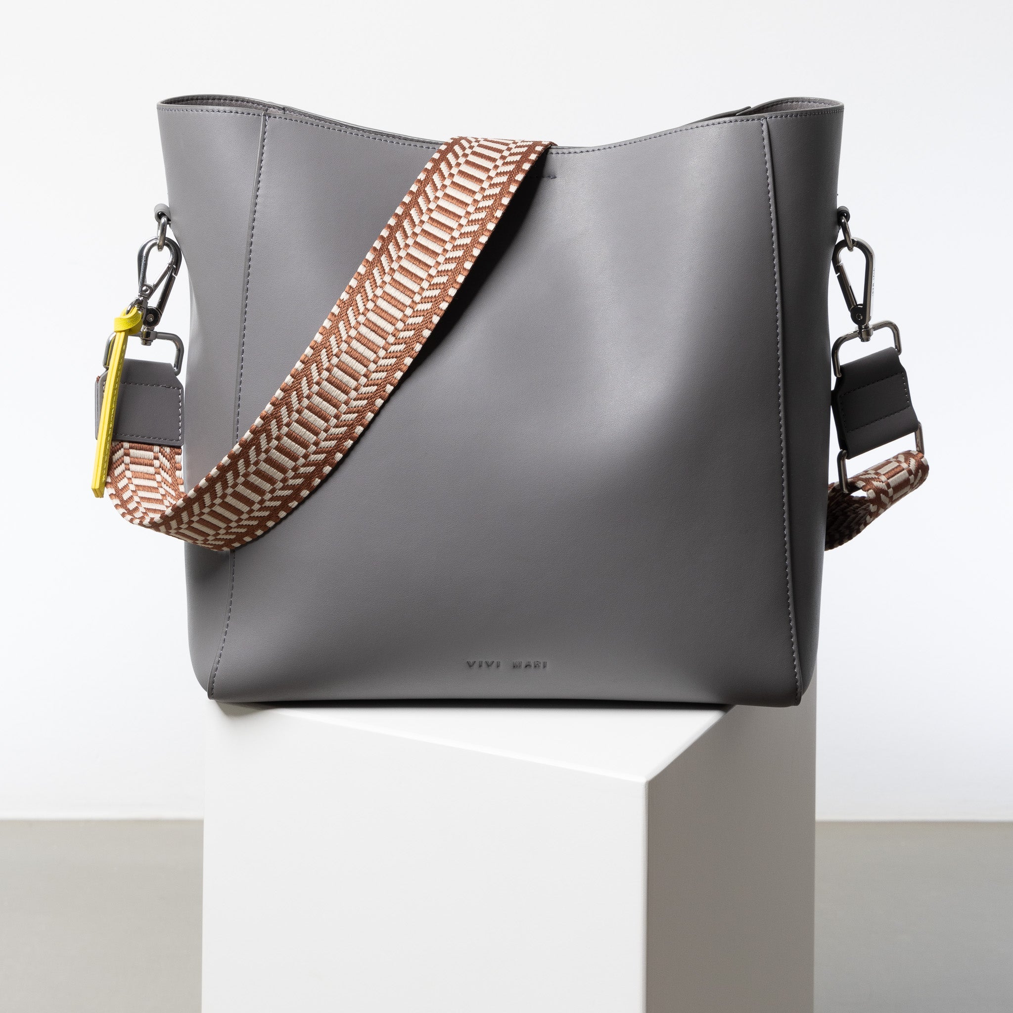 strap ethno tan/white - taupe - VIVI MARI