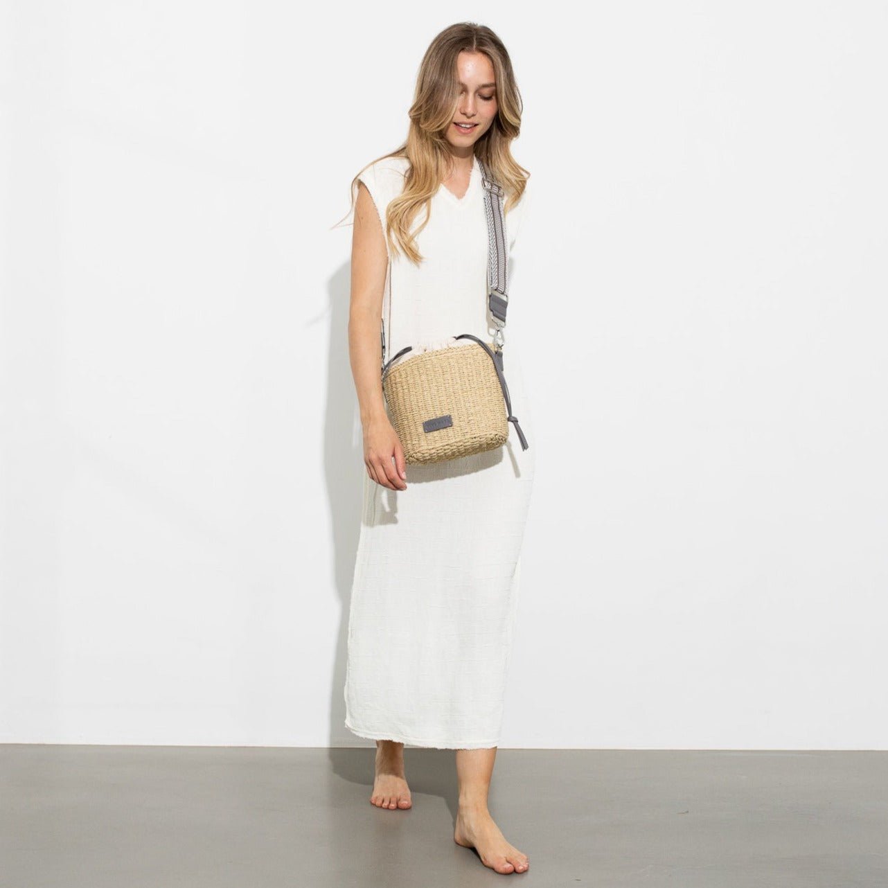 strap ethno taupe/white - taupe - VIVI MARI