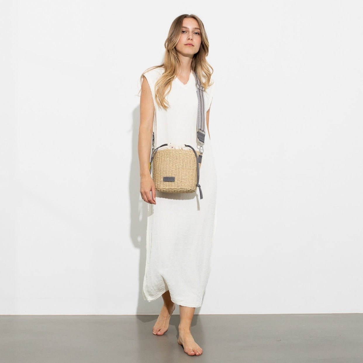strap ethno taupe/white - taupe - VIVI MARI