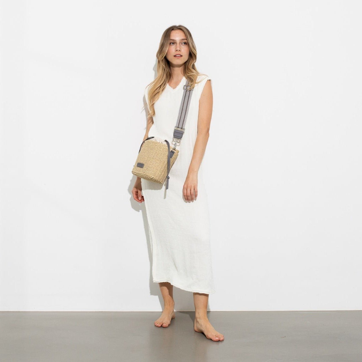 strap ethno taupe/white - taupe - VIVI MARI