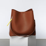 tote bag + strap basic classic - tan - VIVI MARI