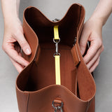 tote bag + strap basic classic - tan - VIVI MARI