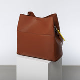 tote bag + strap basic classic - tan - VIVI MARI