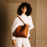 tote bag + strap basic classic - tan - VIVI MARI