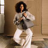 tote bag + strap basic classic - taupe - VIVI MARI