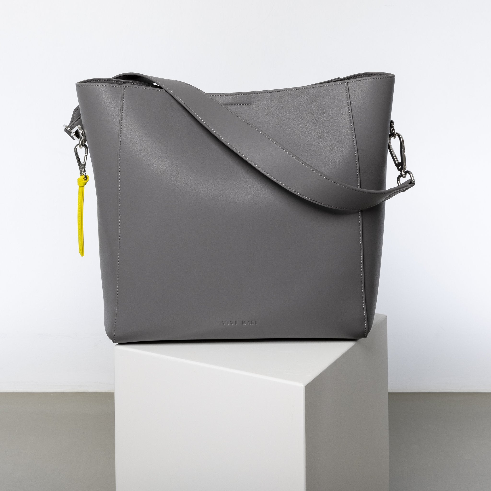 tote bag + strap basic classic - taupe - VIVI MARI
