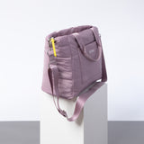 padded tote bag medium + strap basic woven slim - ash plum