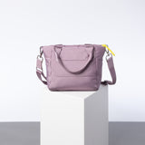 padded tote bag small + strap basic woven slim - ash plum