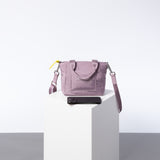 padded tote bag mini + strap basic woven slim - ash plum