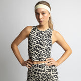 Activewear Top cropped leo splashes black/sand