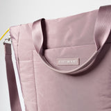 padded tote bag large + strap basic woven slim - ash plum