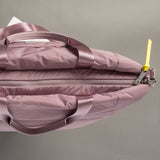 padded tote bag large + strap basic woven slim - ash plum