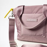 padded tote bag small + strap basic woven slim - ash plum