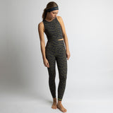 Activewear Top cropped leo splashes navy/olive
