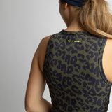 Activewear Top cropped leo splashes navy/olive