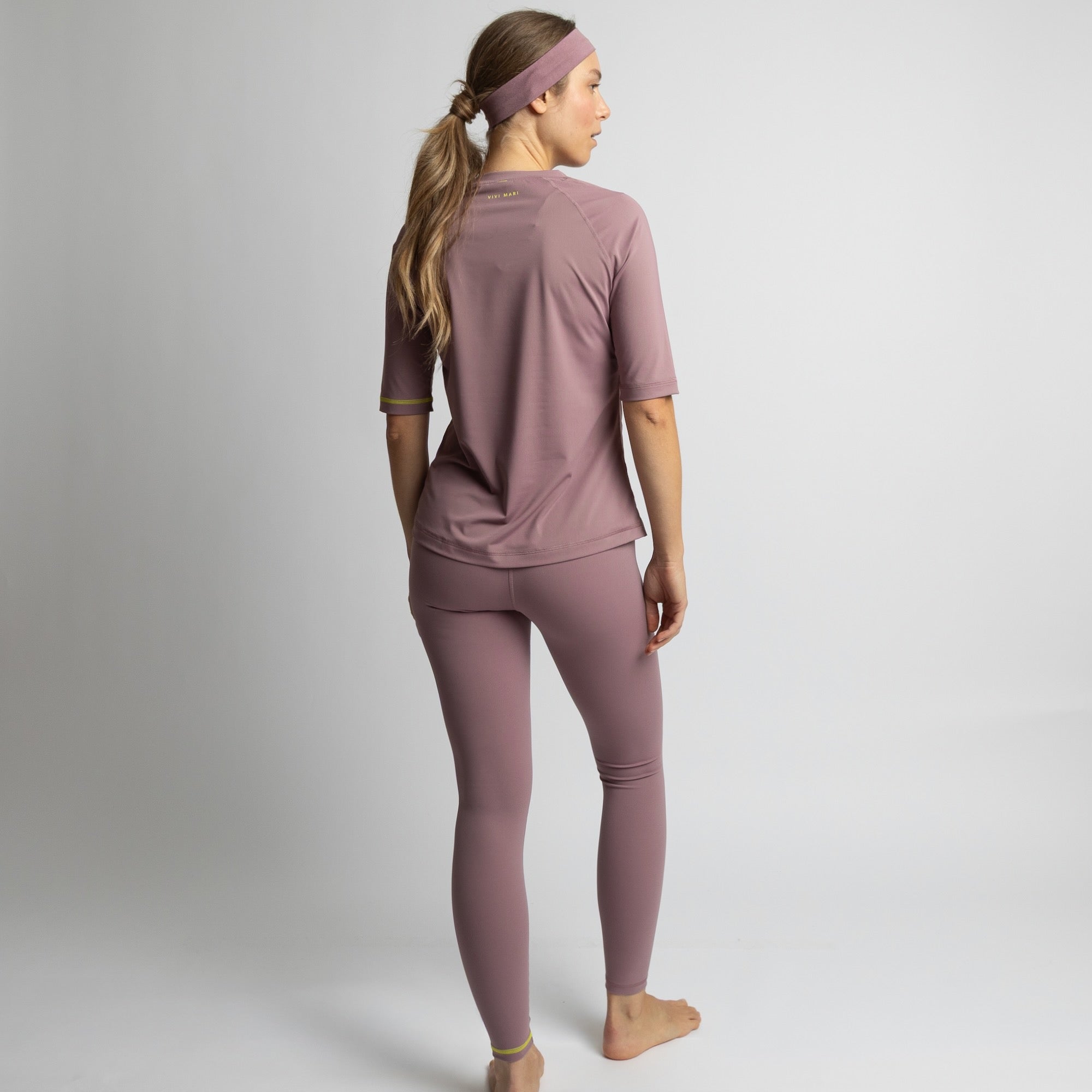 Activewear Half Sleeve T-Shirt ash plum - VIVI MARI