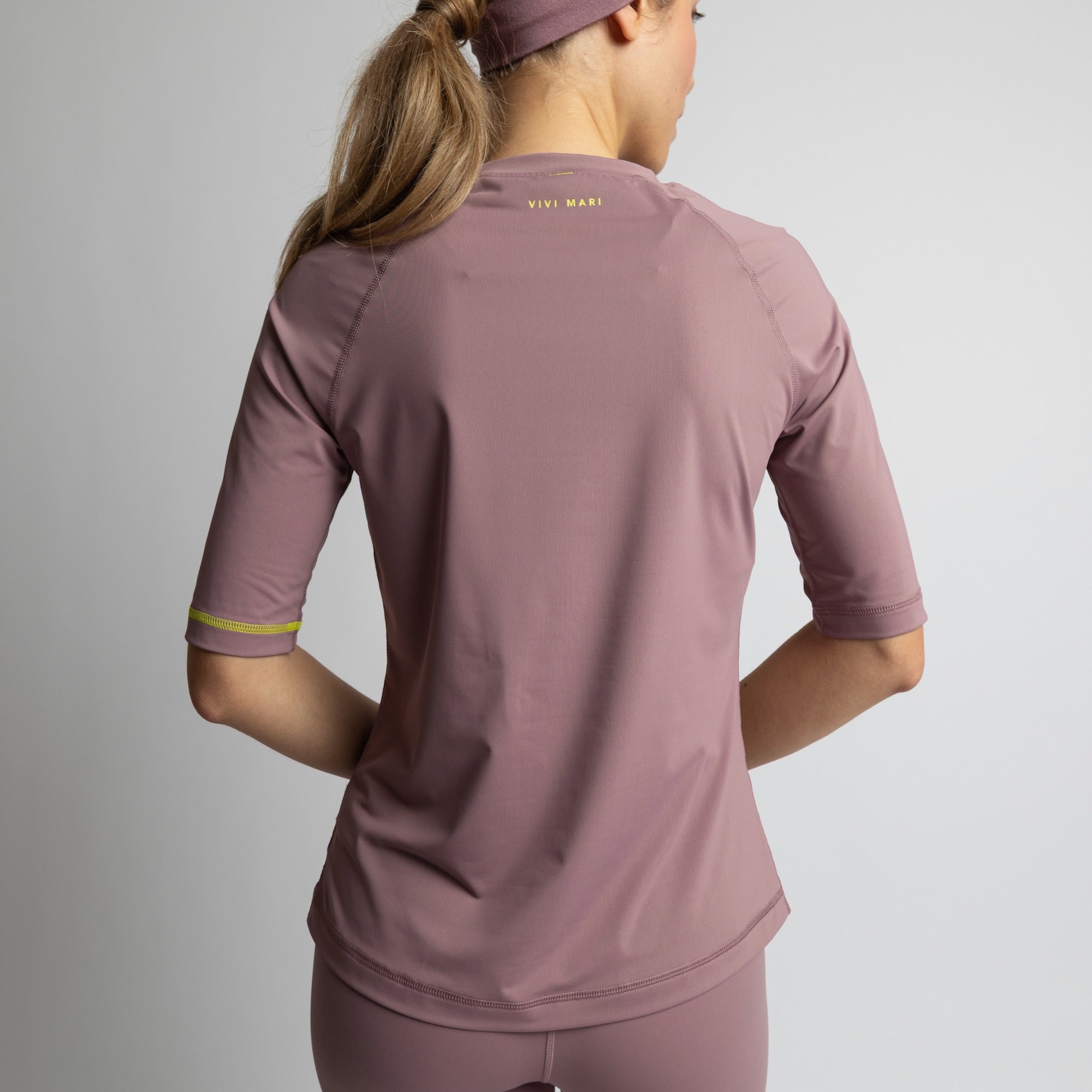 Activewear Half Sleeve T-Shirt ash plum - VIVI MARI