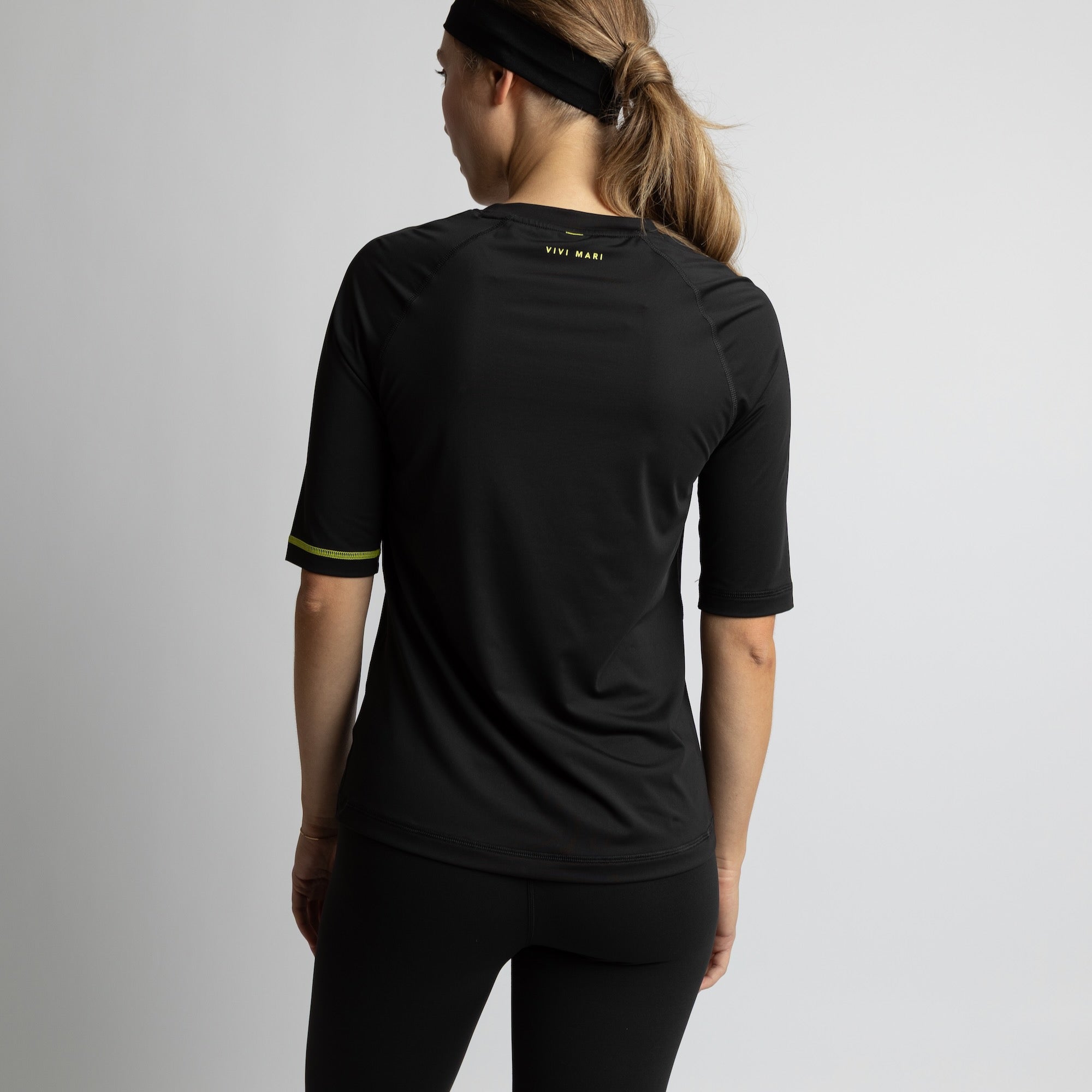 Activewear Half Sleeve T-Shirt black - VIVI MARI