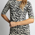 Activewear Half Sleeve T-Shirt leo splashes black/sand - VIVI MARI
