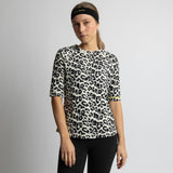 Activewear Half Sleeve T-Shirt leo splashes black/sand - VIVI MARI