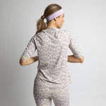 Activewear Half Sleeve T-Shirt leo splashes lavender/grey - VIVI MARI
