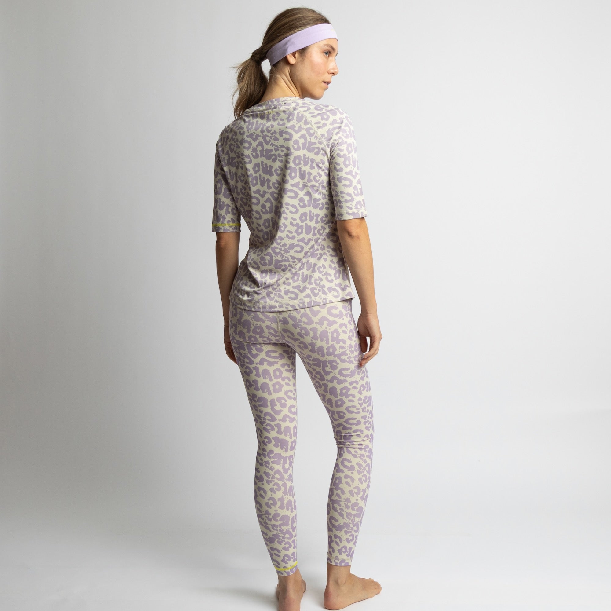 Activewear Half Sleeve T-Shirt leo splashes lavender/grey - VIVI MARI