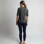 Activewear Half Sleeve T-Shirt leo splashes navy/olive - VIVI MARI