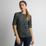 Activewear Half Sleeve T-Shirt leo splashes navy/olive - VIVI MARI