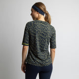 Activewear Half Sleeve T-Shirt leo splashes navy/olive - VIVI MARI