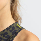 Activewear Top cropped leo splashes navy/olive - VIVI MARI