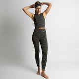 Activewear Top cropped leo splashes navy/olive - VIVI MARI