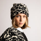 Beanie Teddy - leo splashes black/sand - VIVI MARI