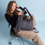 Buckle Bag medium - leo splashes navy/olive - VIVI MARI
