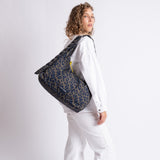 Buckle Bag medium - leo splashes navy/olive - VIVI MARI