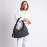 Buckle Bag medium - leo splashes navy/olive - VIVI MARI